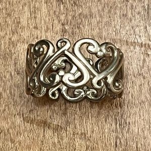 Tiffany & Co Sterling  Silver Paloma Picasso heart linked RARE VINTAGE size 6